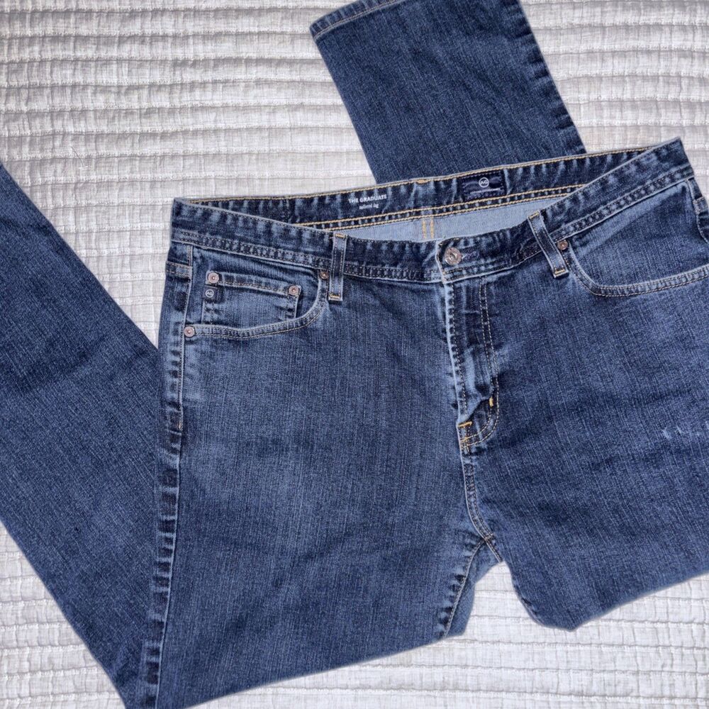AG Adriano Goldschmied The Graduate Tailored Leg Denim Blue Size 38x32 USA